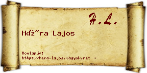 Héra Lajos névjegykártya